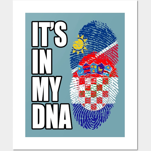 Croatian And Namibian Mix DNA Flag Heritage Wall Art by Just Rep It!!